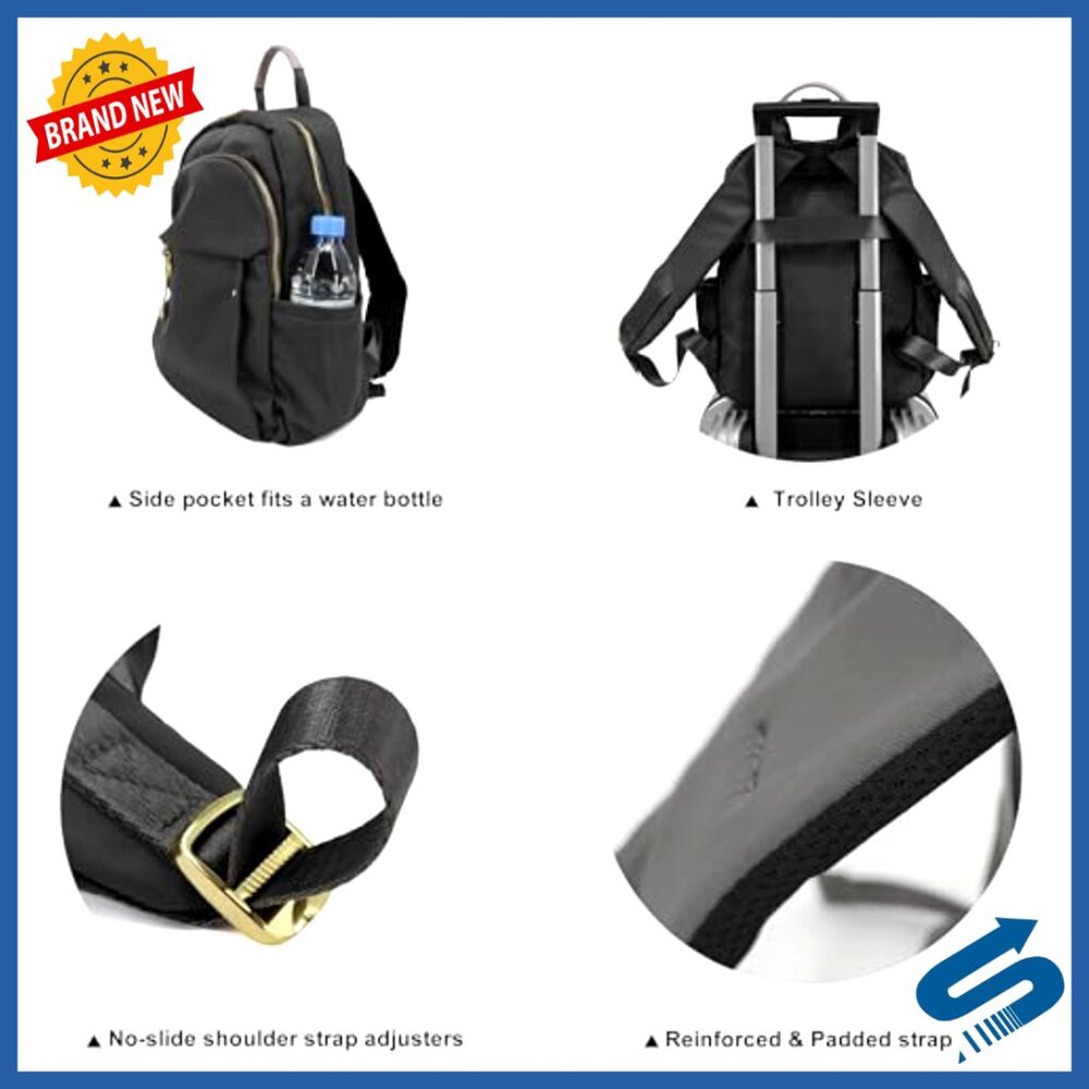 Medium Nylon Backpack Purse Lightweight Water-Res… - image 4